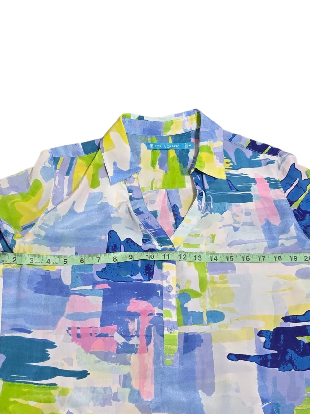 Tori Richard 100% Silk Tunic Dress Abstract Art Print Beach Resort Cover Up Sz 6